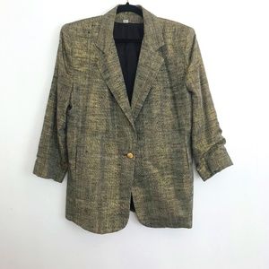 Vintage Black Gold Buttoned Blazer Size Medium